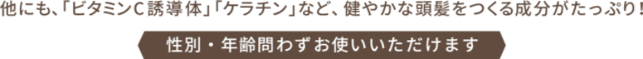 年齢性別問わずお使いいただけます